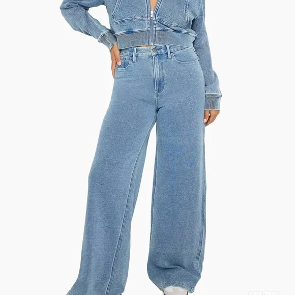 Good American Jeanius Good Skate Cotton Pants - Picture 3 of 10